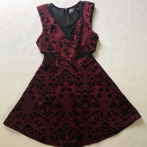 Burgundy / black cut out dress
